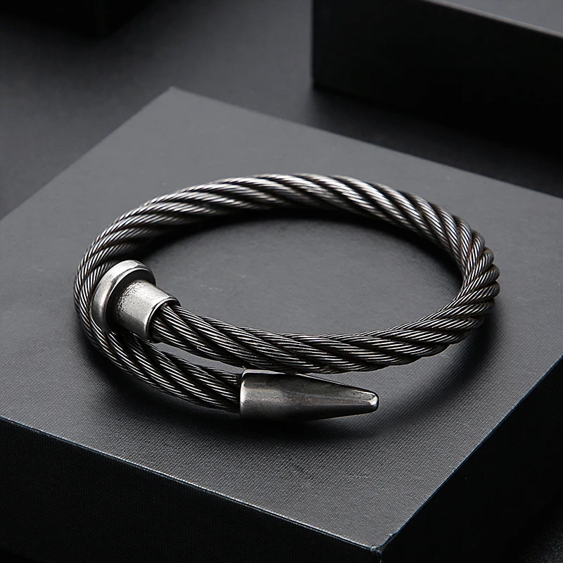 Twisted Steel Nail Bracelet