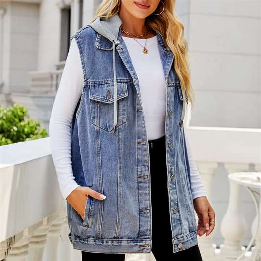 Cove Hooded Denim Vest