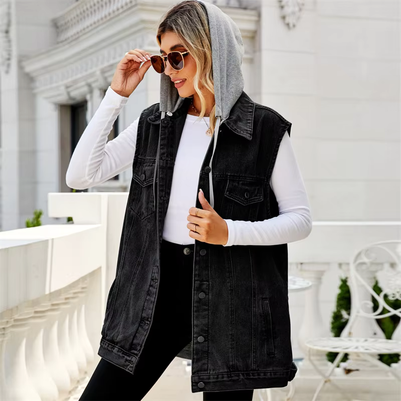 Cove Hooded Denim Vest