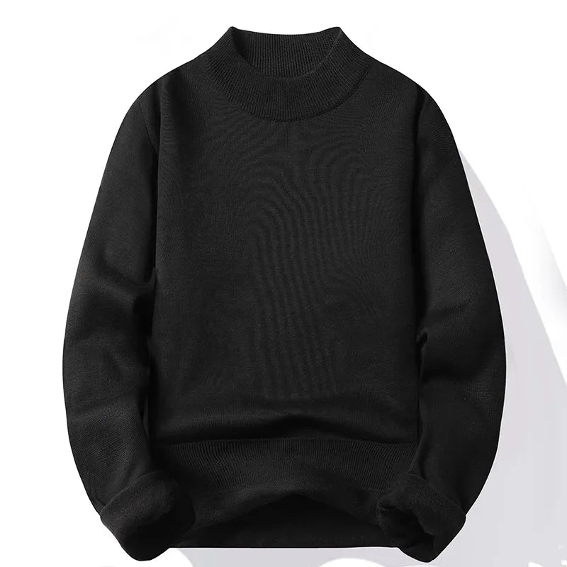 Mock-Neck Wool Sweater